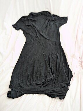 Diesel Black Gold Black NWOT Wrap Midi Dress XS
